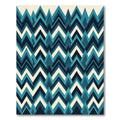 Geometric Teal Mountain Chevron Rug