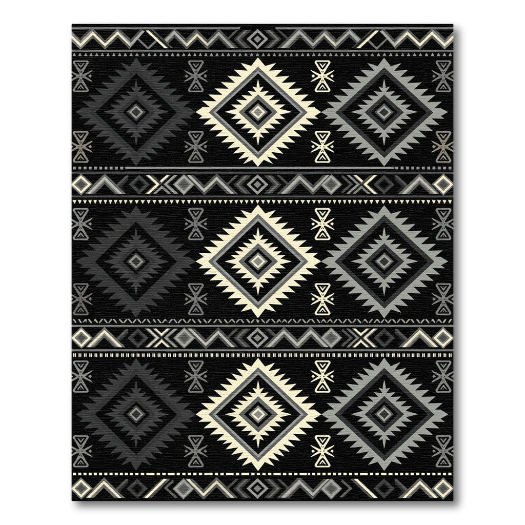 Monochromatic Diamond Geometric Tribal Rug