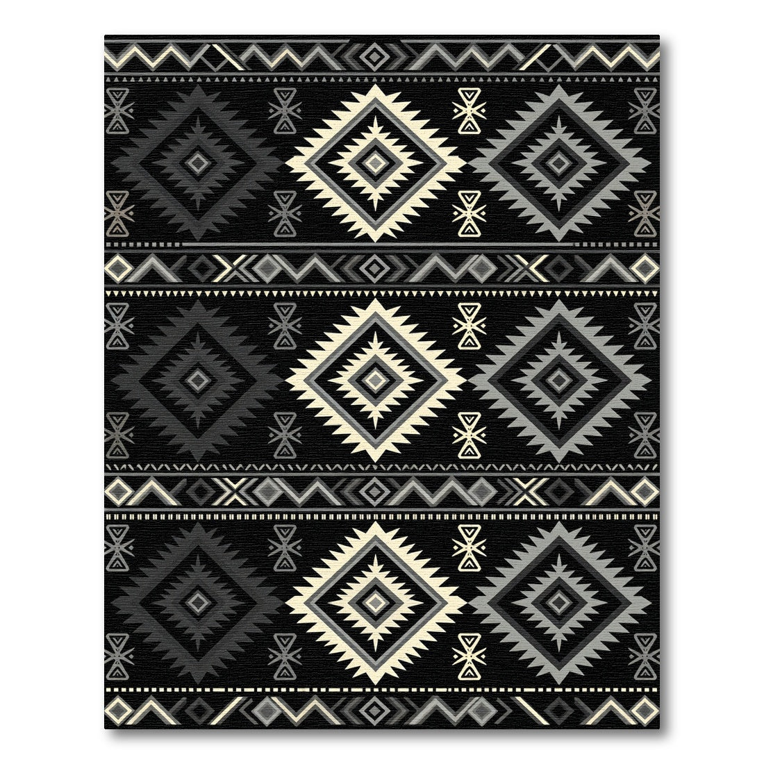 Monochromatic Diamond Geometric Tribal Rug