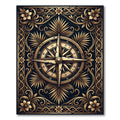 Gilded Nautical Compass Floral Scroll Rug