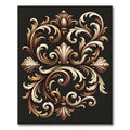 Ornate Gold Scrollwork Shell Medallion Rug