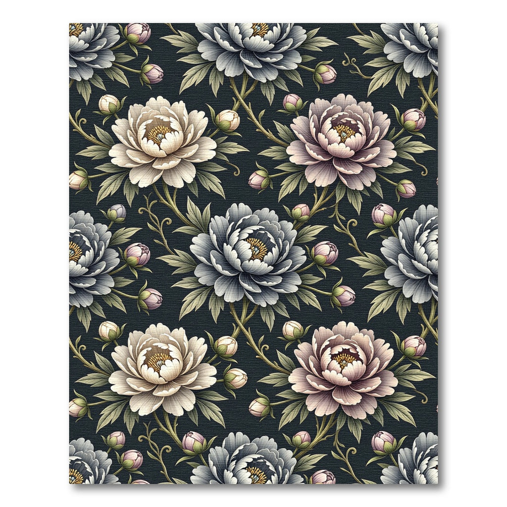 Vintage Cream Blush Peony Botanical Rug