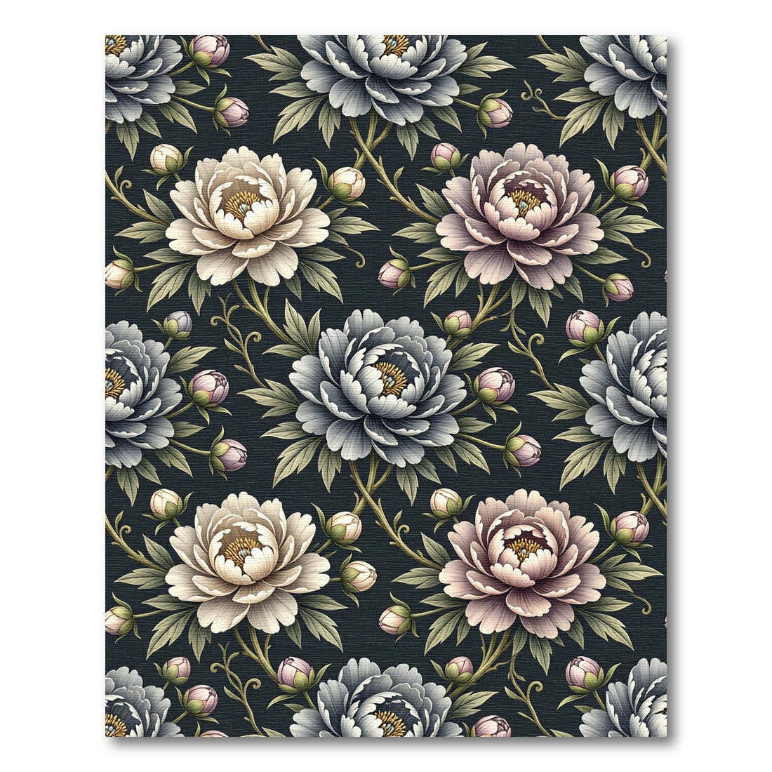 Vintage Cream Blush Peony Botanical Rug