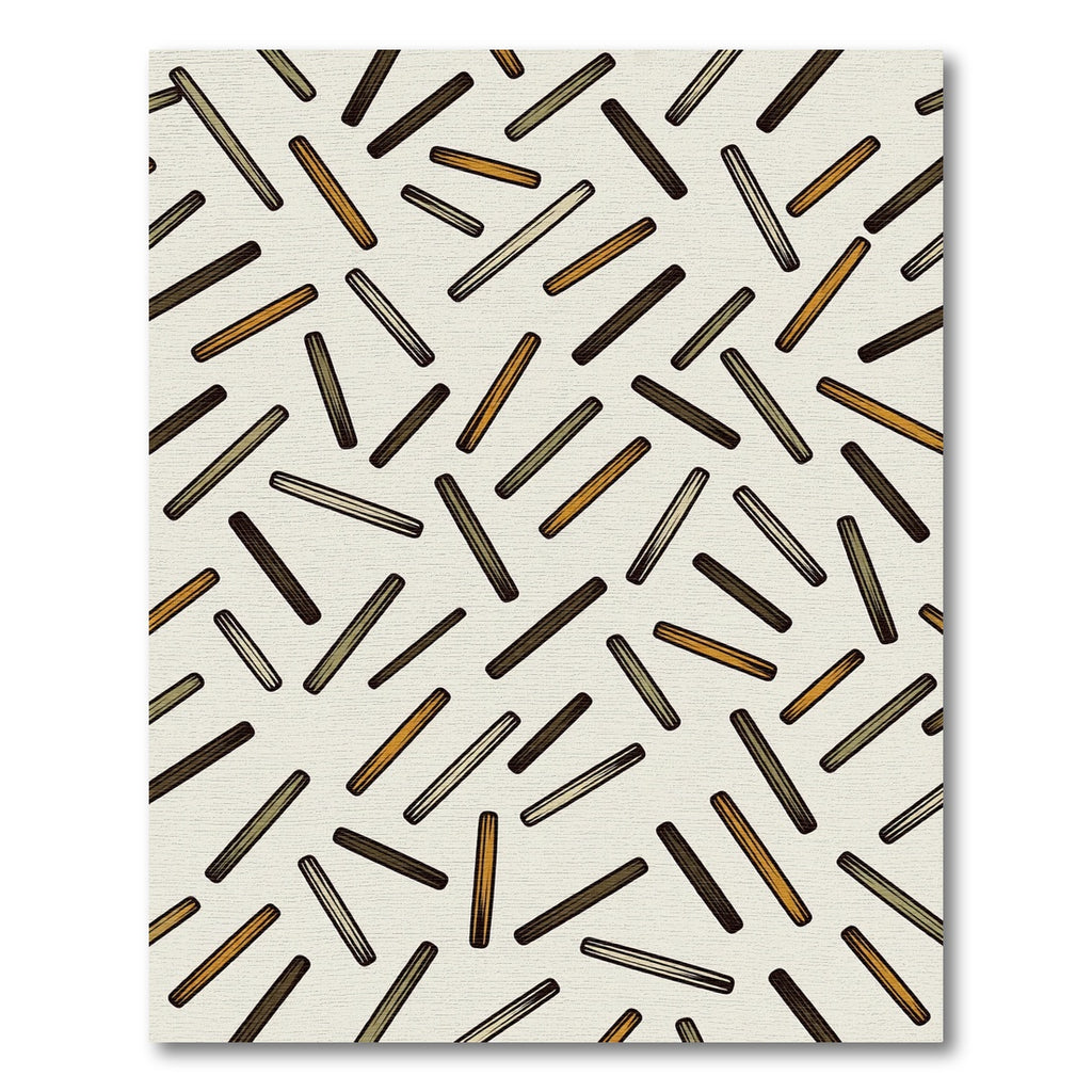 Mid Century Earthy Tone Scattered Sticks Rug