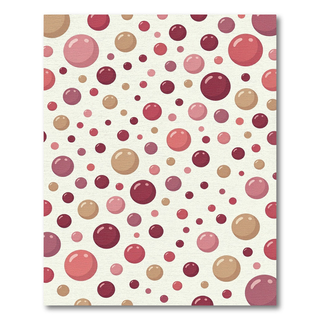 Scattered Pink Burgundy Spheres Rug