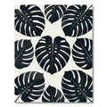 Dark Green Monstera Leaf Pattern Rug
