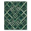 Geometric Emerald Interlocking Square Art Rug