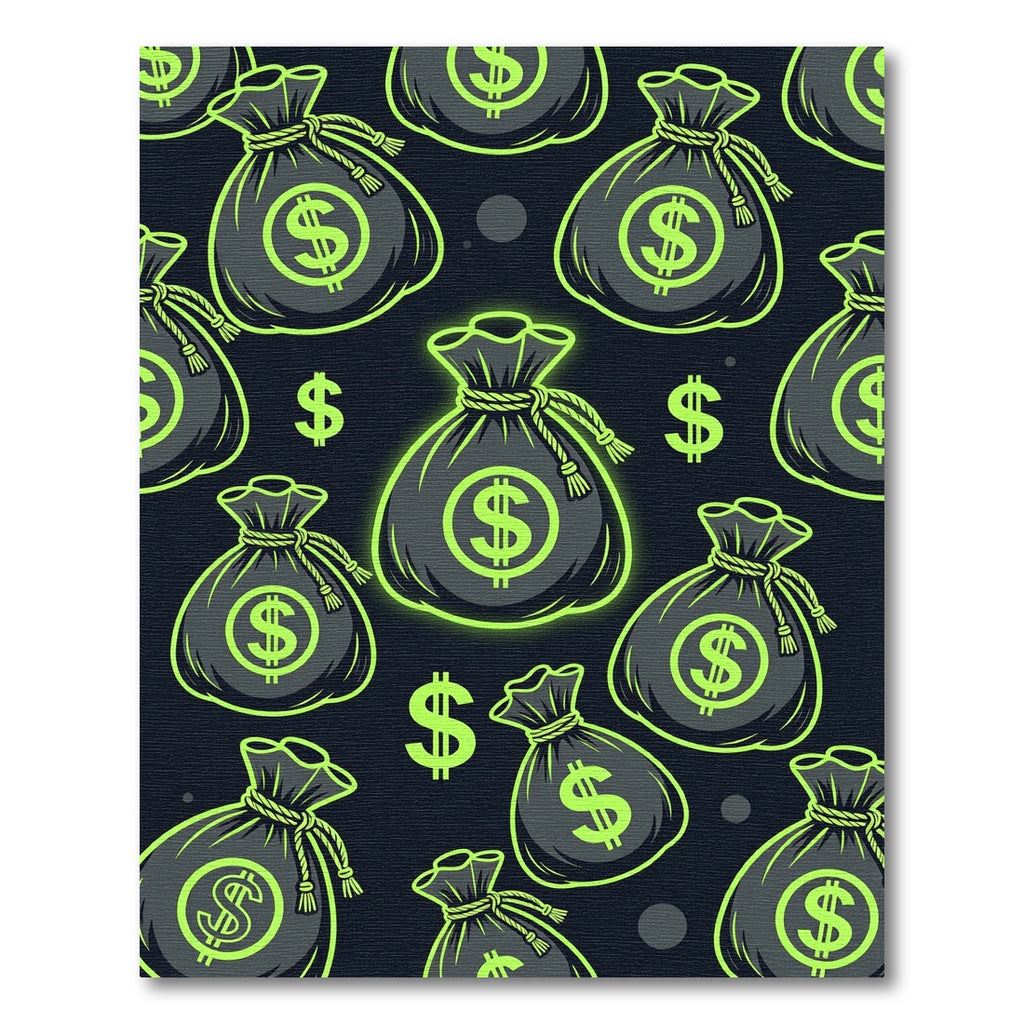 Neon Green Money Bag Graphic Rug