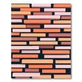 Modern Geometric Layered Coral Block Striped Rug
