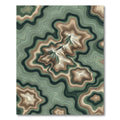 Earthy Green Topographic Contour Rug