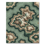 Earthy Green Topographic Contour Rug