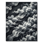 Monochrome Abstract Cloudscape Surreal Landscape Rug