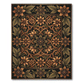 Gilded Floral Symmetry Ebony Tapestry Rug