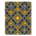 Bold Yellow Gray Geometric Diamond Rug