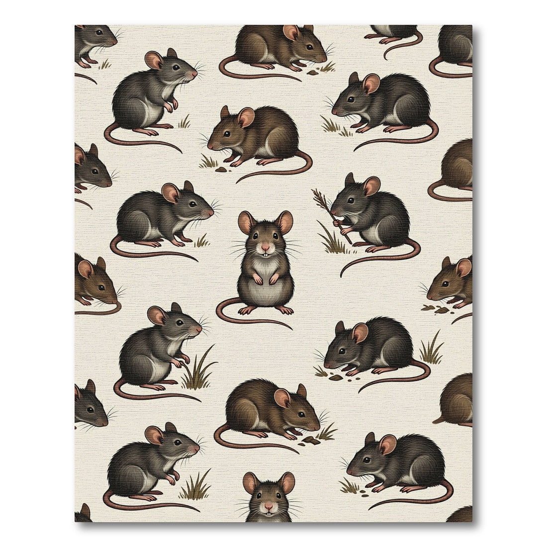 Whimsical Woodland Mouse Illustration Rug
