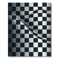 Wavy Black and White Checkered Rug