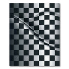 Wavy Black and White Checkered Rug
