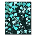 Cool Aqua Leafy Vine Cascade Rug