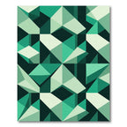 Deep Emerald Geometric Faceted Rug