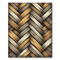 Woven Wood Herringbone Neutral Tones Rug