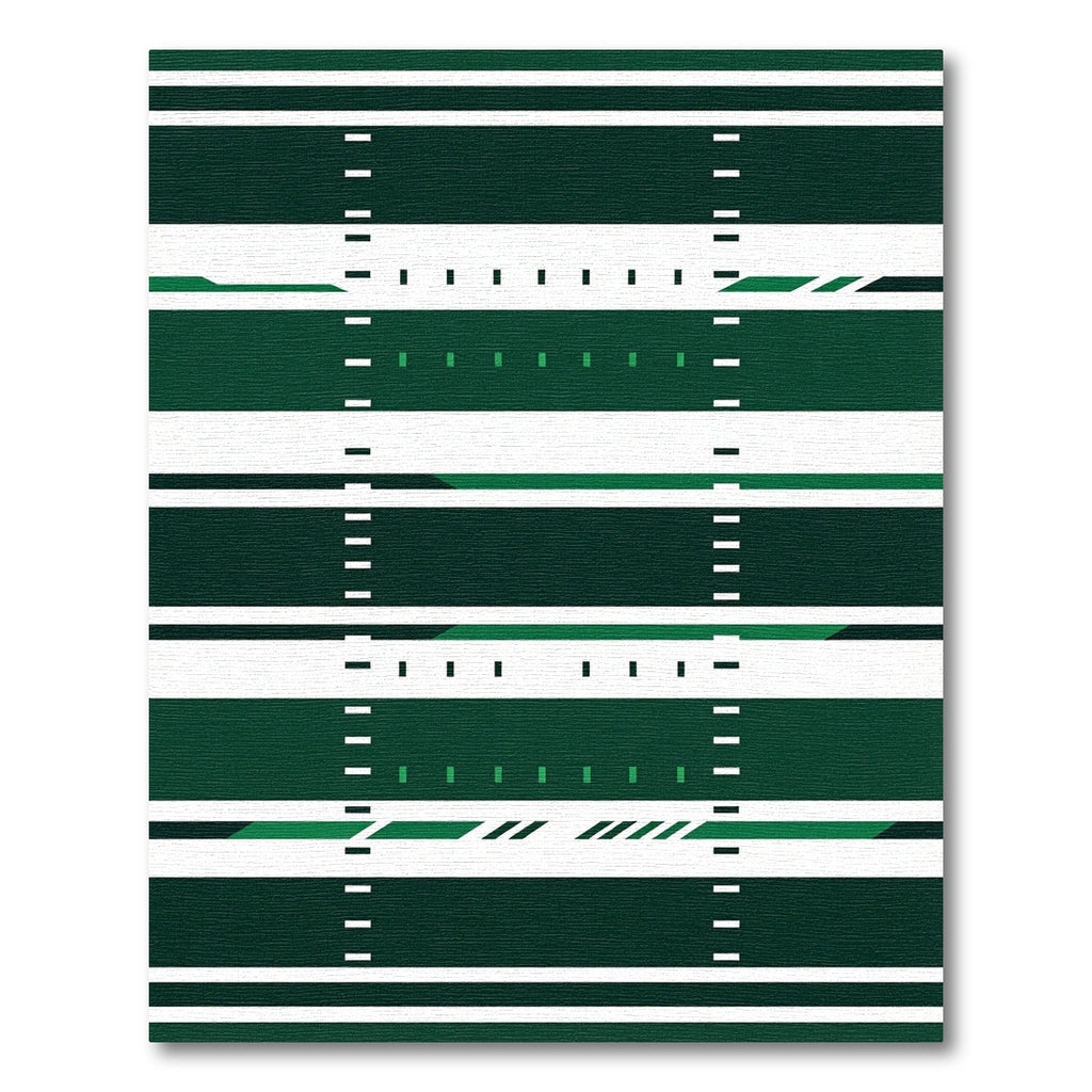 Modern Emerald Green Linear Geometric Stripe Rug