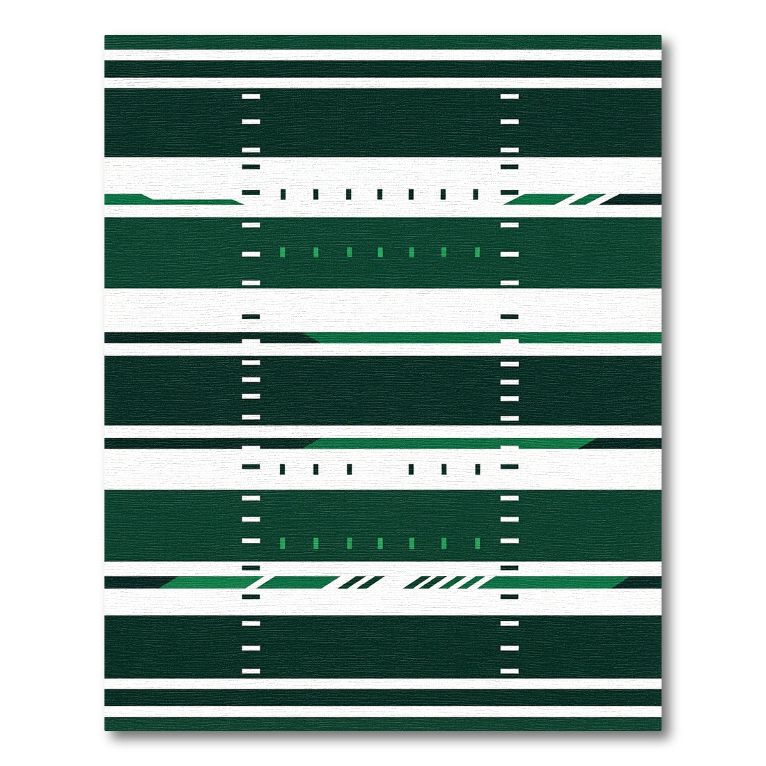 Modern Emerald Green Linear Geometric Stripe Rug