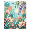 Coral Blush Wisteria Bloom Splatter Rug