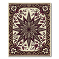 Elegant Deep Burgundy Floral Star Tapestry Rug