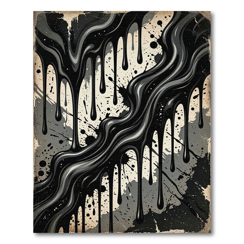 Monochromatic Dripping Paint Splatter Rug