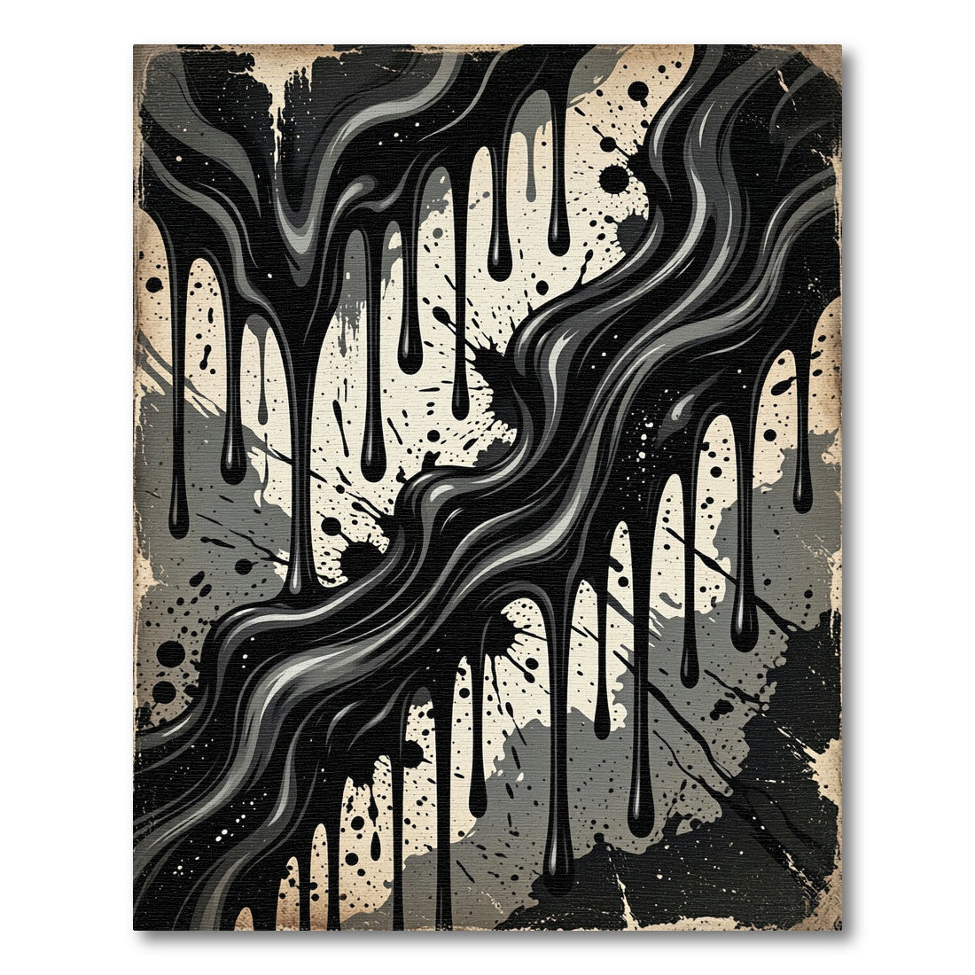 Monochromatic Dripping Paint Splatter Rug