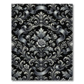 Ornate Silver Floral Scroll Lament Rug