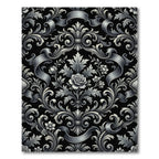 Ornate Silver Floral Scroll Lament Rug