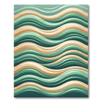 Deep Emerald Coastal Wavy Stripe Rug