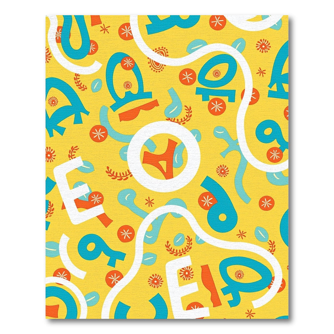 Eclectic Yellow Mid Century Abstraction Rug