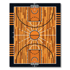 Basketball Court Geometric Hardwood Graphic Rug
