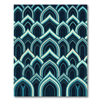 Deep Teal Archway Layered Composition Rug