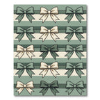 Sage Green and Cream Bow Ribbon Rug