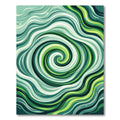 Earthy Green Abstract Swirling Wave Rug