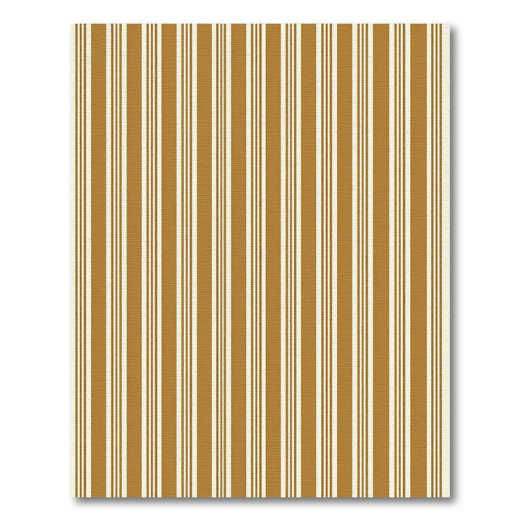 Earthy Ochre and Cream Linear Stripe Rug