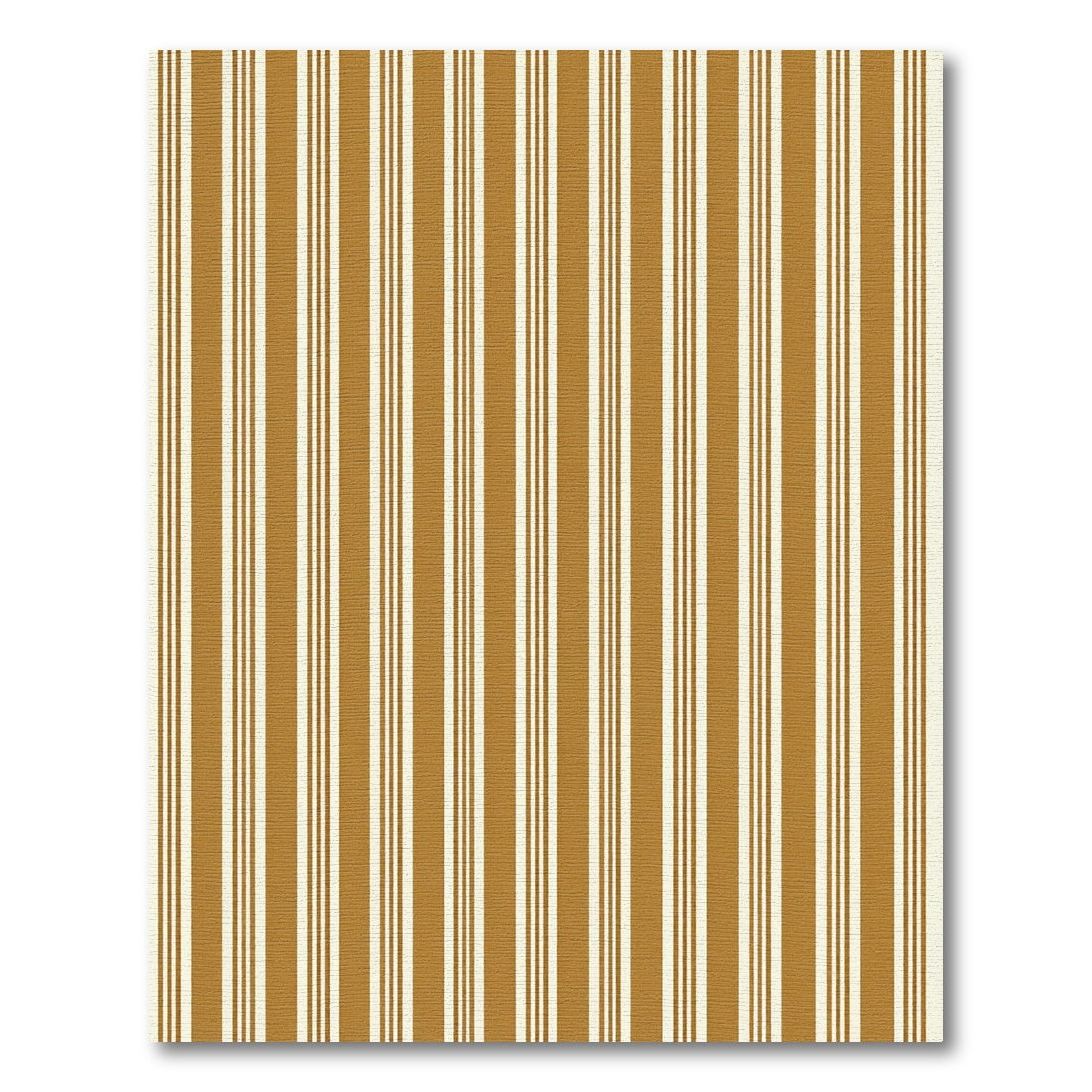 Earthy Ochre and Cream Linear Stripe Rug
