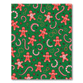 Red Gingerbread Candy Cane Snowflakes Rug