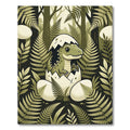 Cute Baby Dinosaur Jungle Fern Rug