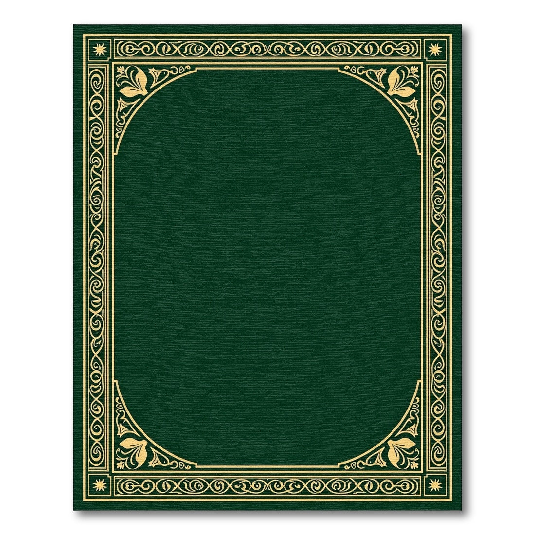 Emerald Green Golden Scroll Border Rug