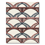 Art Deco Rose Gold Bridge Pattern Rug