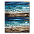 Earthy Wood Grain Ocean Wave Texture Rug