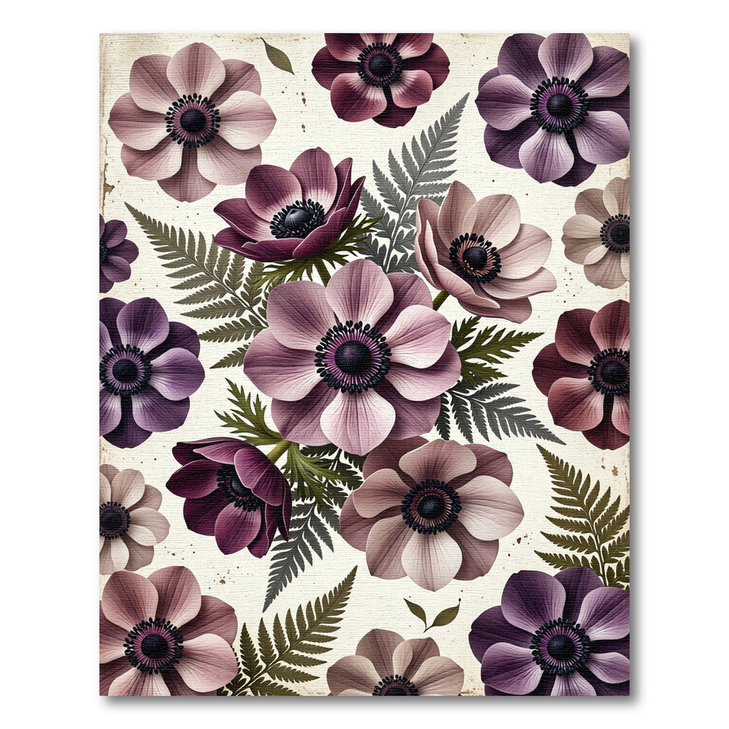 Mauve Pink Purple Anemone Bloom Rug