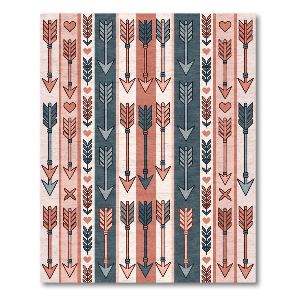 Neutral Tribal Arrows Heart Stripes Rug