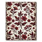 Deep Red Floral Branch Arrangement Rug