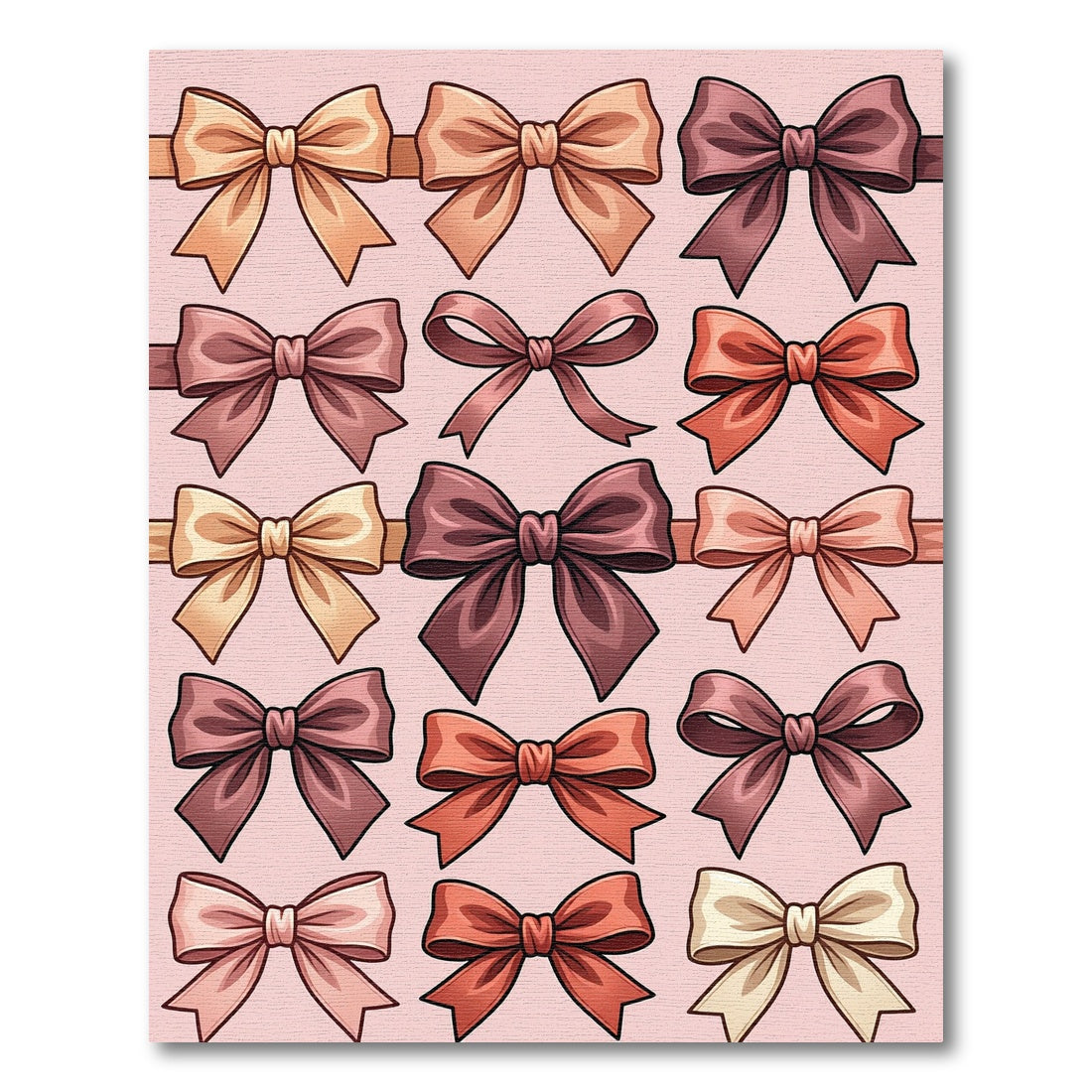 Elegant Pastel Bow Ribbon Grid Rug