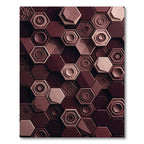 Deep Burgundy Geometric Hexagon Texture Rug